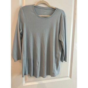 J. Jill Top size M 100% Pima Cotton 3/4 length sleeve Spring Summer